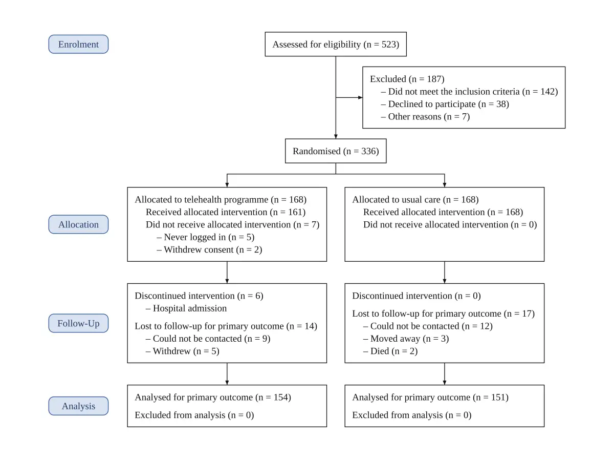 Two-arm CONSORT 2025 flow diagram