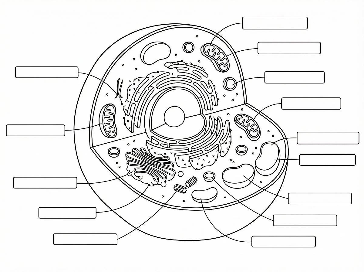 Animal Cell With Blank Label Lines