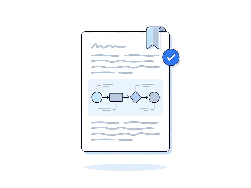 Diagrama etiquetado listo para publicar sobre una página de manuscrito